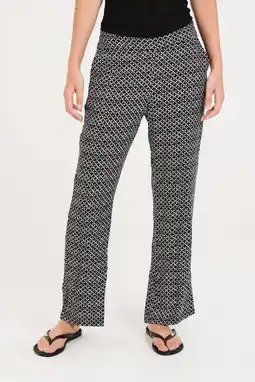 Wehkamp Protest straight fit pantalon met all over print zwart/wit aanbieding