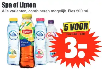 Dirk Spa of Lipton 500 ml aanbieding