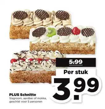 PLUS Plis Schnitte Slagroom, Aardbei Of Mokka aanbieding