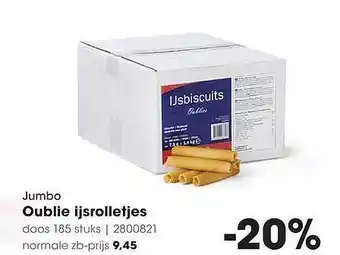 HANOS Jumbo IOublie Ijsrolletjes aanbieding