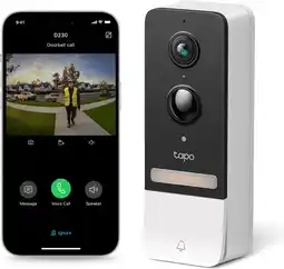 Amazon TP-Link Tapo Slimme batterij videodeurbel Tapo D230S1, deurbell camera, 2K resolutie, kleur nachtzicht, langere levensduur va aanbieding