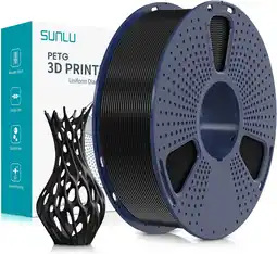 Amazon SUNLU PETG 3D filament 1.75mm 1KG(2.2lb), PETG 3D Printer Filament, Dimensional Accuracy +/- 0.02 mm, 1 kg Spool, 1.75 mm, Bl aanbieding