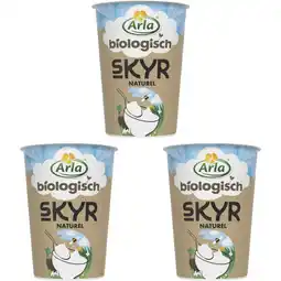 Albert Heijn Arla Biologisch skyr naturel yoghurt 3-pack aanbieding