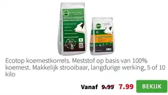 Intratuin Ecotop koemestkorrels. aanbieding