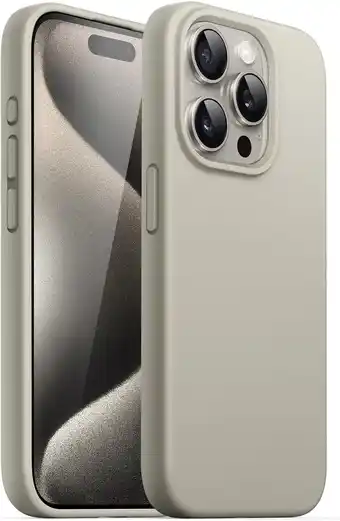 Amazon JETech Siliconen Case voor iPhone 15 Pro 6,1-Inch, Zijdezachte Volledig Lichaam Beschermhoes, Schokbestendige Hoesje (Naturel aanbieding