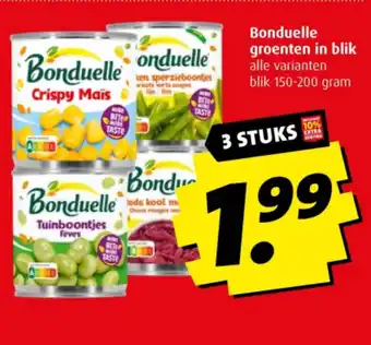 Boni Bonduelle groenten in blik aanbieding