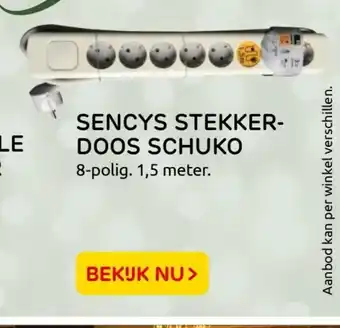 Praxis Sencys Stekkerdoos Schuko 1,5 meter aanbieding