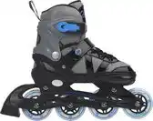 Bol.com Champz Semi-Pro Skeelers - Verstelbare Inline Skates voor Kinderen - Zwart/Blauw - Maat 37-40 - ABEC7 - Aluminium Frame aanbieding