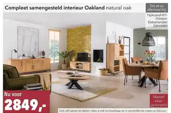 Woonsquare Compleet Samengesteld Interieur Oakland Natural Oak TV-Audio-Hifi-Dressoir, Eetkamertafel Of Salontafel aanbieding