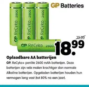 Plentyparts Oplaadbare AA Batterijen GP aanbieding