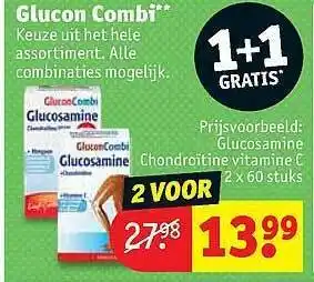 Kruidvat Glucon Combi 1+1 Gratis aanbieding