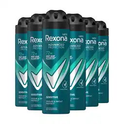 Bol.com Rexona Men Advanced Protection Anti-Transpirant Deodorant Spray - Sensitive - met Body Heat Activated Technologie - 6 x 150 m aanbieding