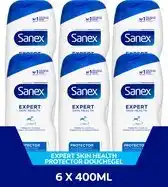 Bol.com Sanex Expert Skin Health Protector Douchegel - 6 x 400ml - Voor Alle Huidtypes - Voordeelverpakking aanbieding