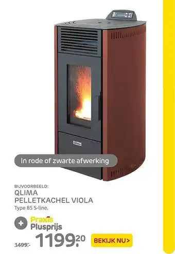 Praxis Qlima Pelletkachel Viola 85 S-Line aanbieding