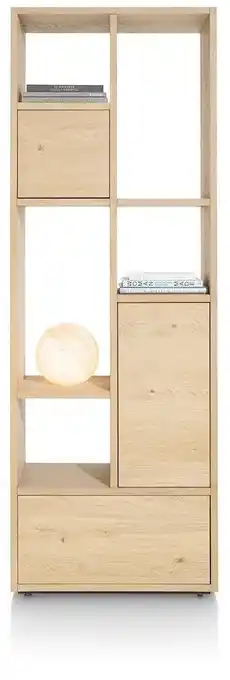 Xooon Lugana, Roomdivider 76 Cm - 2-Deuren + 1-Lade + 5-Niches - Natural aanbieding