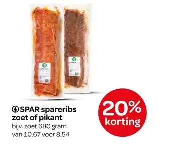 Spar SPAR spareribs zoet of pikant aanbieding