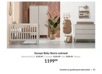 Babypark Europe Baby Sterre oatmeal aanbieding