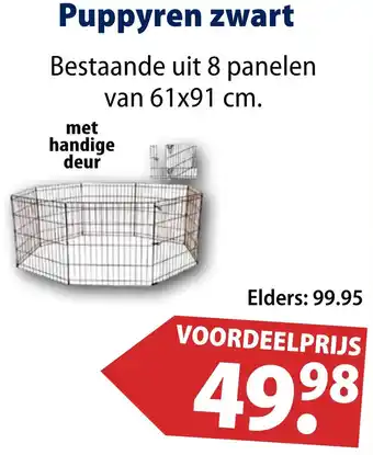 Huisdier Voordeelshop Puppyren zwart aanbieding