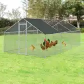 Bol.com Stalen kippenren kippenhok buitenverblijf 3x6x2 m aanbieding