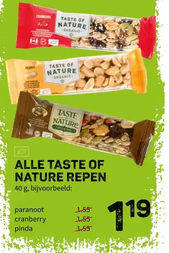 Ekoplaza Alle Taste Of Nature Repen 40g aanbieding