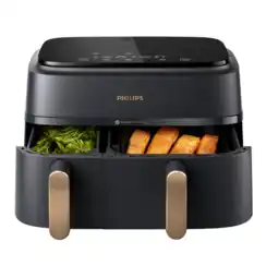 MediaMarkt Philips 3000 Series Dual Basket Airfryer Zwart aanbieding
