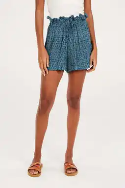 Wehkamp Protest high waist loose fit short met all over print blauw aanbieding