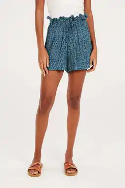 Wehkamp Protest high waist loose fit short met all over print blauw aanbieding