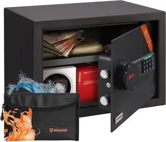 Amazon Brihard Familie Elektronische Thuiskluis - 25x35x25cm Elektronische Code Kluis voor Laptop, A4- Digitaal Toetsenbord Slot Led aanbieding