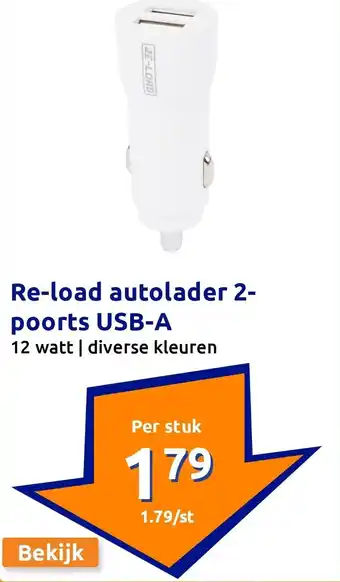 Action Re load autolader 2 poorts usb a aanbieding
