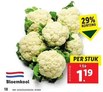 Lidl Bloemkool aanbieding