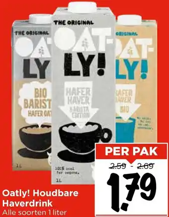 Vomar Voordeelmarkt Oatly! Houdbare Haverdrink aanbieding