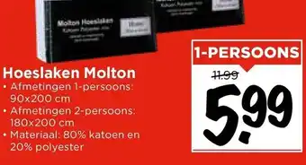 Vomar Voordeelmarkt Hoeslaken Molton aanbieding
