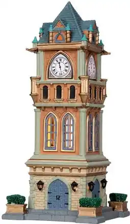 Intratuin Lemax Caddington Village kersthuisje municipal clock tower (kerktoren) 12,3 x 12,3 x 27,5 cm aanbieding