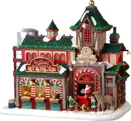 Intratuin Lemax Santa's Wonderland kersthuisje santa's reindeer stables (rendier stal) 24,5 x 14,5 x 22,5 cm aanbieding