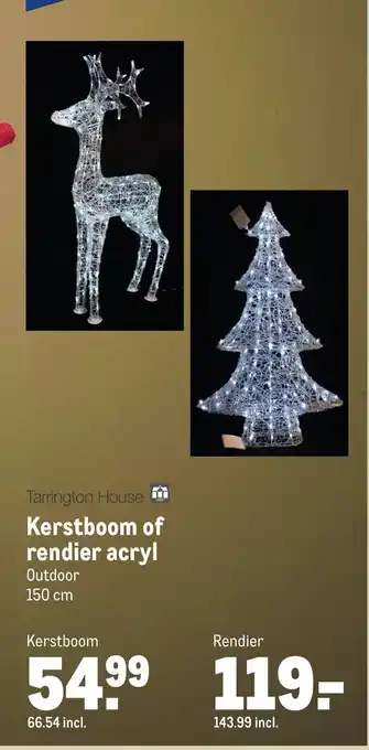 Makro Tarrington House Kerstboom of rendier acryl 150 cm Kerstboom aanbieding