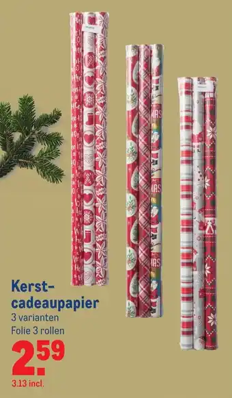 Makro Kerstcadeaupapier Folie 3 rollen aanbieding