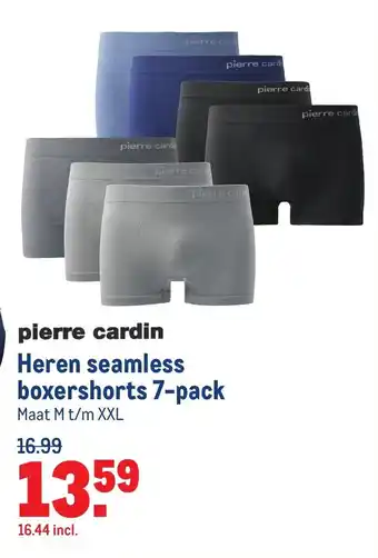 Makro Pierre cardin Heren seamless boxershorts 7-pack M t/m XXL aanbieding