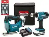 Bol.com Makita DK18B59Y accu zaag-en boormachineset | accuboormachine | decoupeerzaag incl 2 accu's en 1 oplader aanbieding