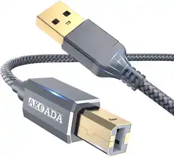 Amazon AkoaDa USB-printerkabel, 3 m, scannerkabel, USB A naar USB B 2.0-printerkabel voor HP, Canon, Dell, Epson, Lexmark, Xerox, Br aanbieding