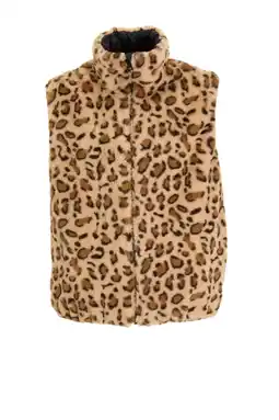 Wehkamp anytime reversible meisjes gilet panterprint / zwart aanbieding