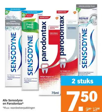 Albert Heijn Alle Sensodyne en Parodontax aanbieding