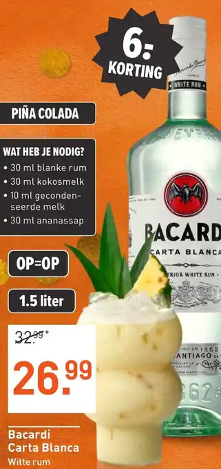 Albert Heijn Bacardí Carta Blanca aanbieding