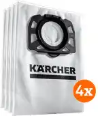 Amazon Kärcher set vliesfilterzakken (4 stuks) voor Kärcher multifunctionele alleszuigers WD 4 - WD 6 en MV 4 - MV 6 aanbieding