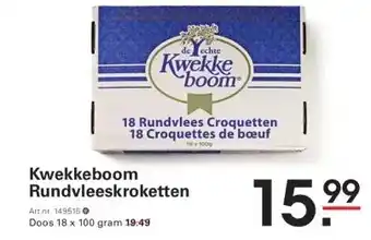 Sligro Kwekkeboom Rundvleeskroketten aanbieding