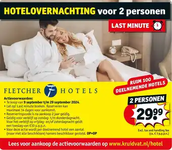 Kruidvat Hotelovernachting voor 2 personen aanbieding