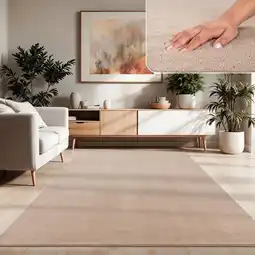 Amazon Tapijt voor woonkamer Eenkleurig Wasbaar Zacht kortstondig pooltje, Maat:240x340 cm, Kleur:Beige aanbieding