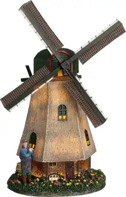 Intratuin Luville Molendam kersthuisje zaanse molen 20 x 14 x 28 cm aanbieding