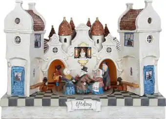 Intratuin LuVille Efteling kersthuisje verlichte straat zwaan 31 x 19 x 22 cm aanbieding