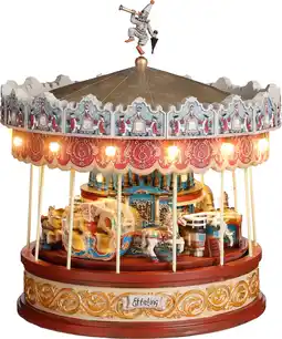 Intratuin Luville Efteling kersthuisje carousel 23 x 23 x 25,5 cm aanbieding