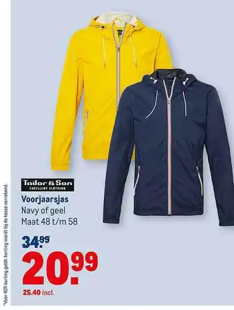 Makro Tailor & Son Voorjaarsjas aanbieding